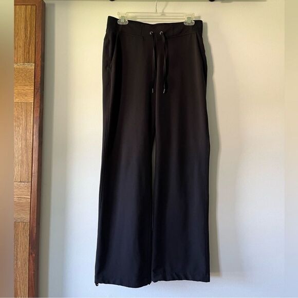 Athleta Midtown Wide Leg Trousers Pants Black 4 - Picture 4 of 9
